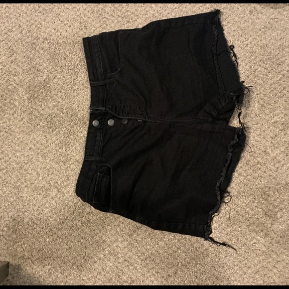 Black Distressed Shorts - Picture 1 of 4